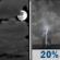 Monday Night: Mostly Cloudy then Slight Chance Showers And Thunderstorms