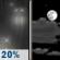 Saturday Night: Slight Chance Light Rain then Partly Cloudy