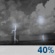 Thursday Night: A chance of showers and thunderstorms. Mostly cloudy, with a low around 69. Chance of precipitation is 40%. Thursday Night: Chance Showers And Thunderstorms